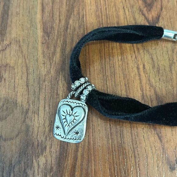 Brighton silver Intricate bracelet velvet you only live once heart bracelet silv - Picture 3 of 4